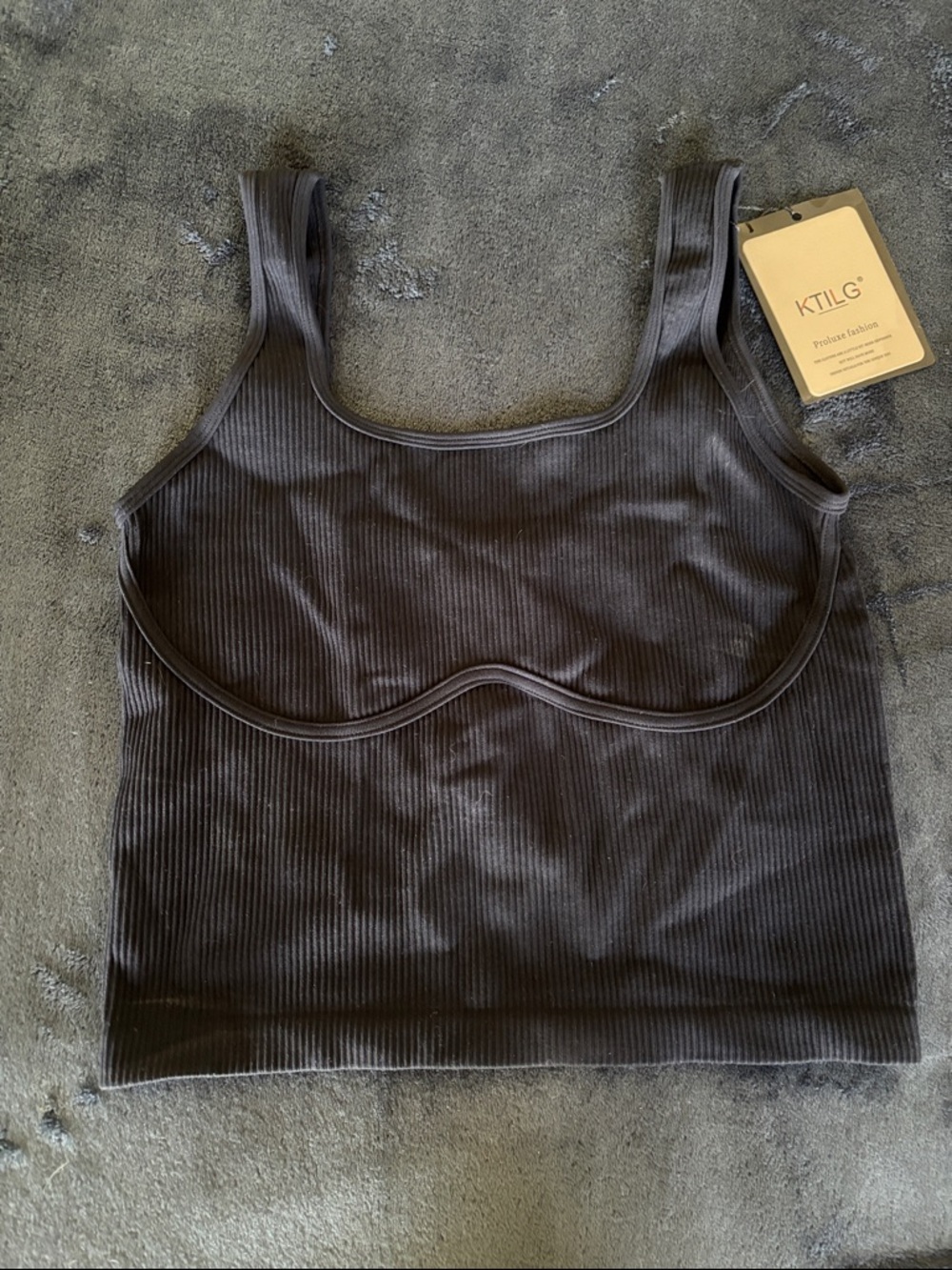 Ribbed Black Crop Tank Top